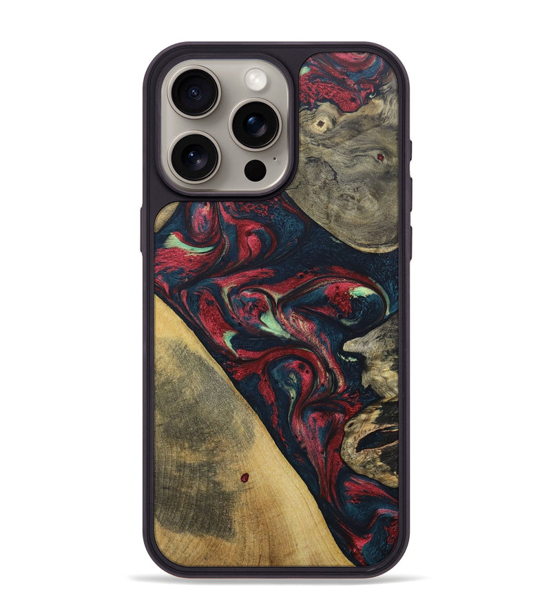 iPhone 15 Pro Max Wood+Resin Phone Case - Lillie (Mosaic, 689250)