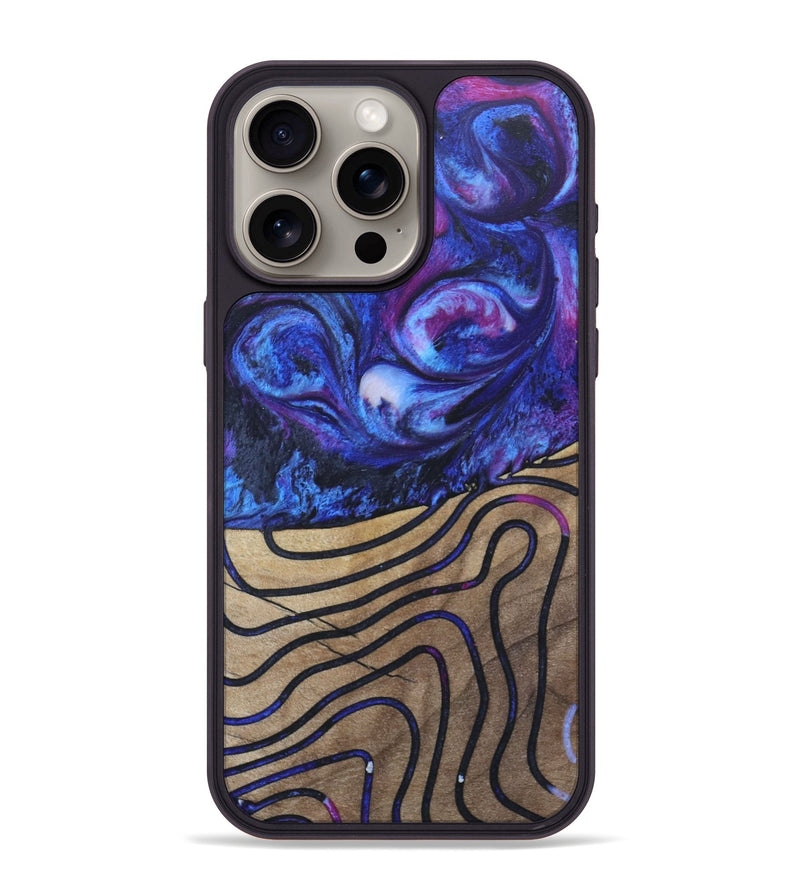 iPhone 15 Pro Max Wood+Resin Phone Case - Latoya (Pattern, 689289)