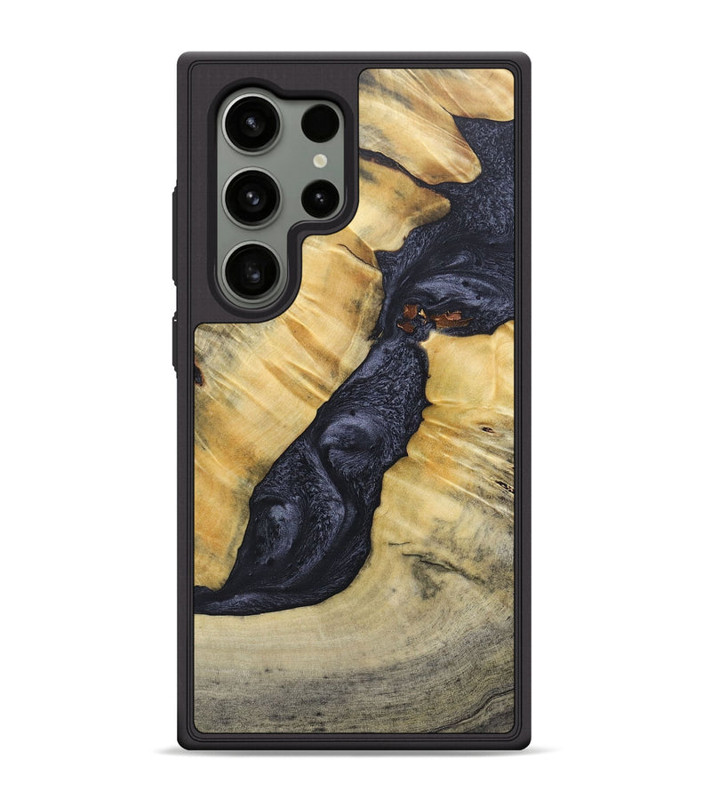 Galaxy S24 Ultra Wood+Resin Phone Case - Addison (Pure Black, 689310)