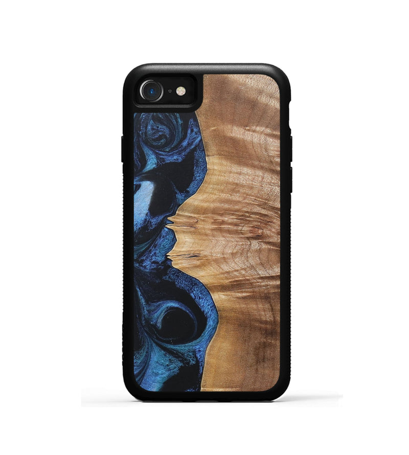 iPhone SE Wood+Resin Phone Case - Jarod (Blue, 689674)