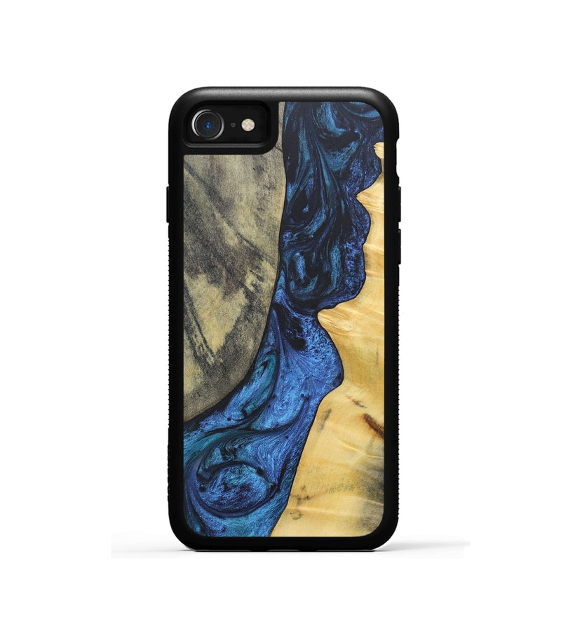 iPhone SE Wood+Resin Phone Case - Lamont (Blue, 689689)