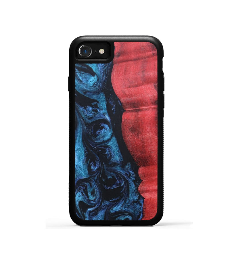 iPhone SE Wood+Resin Phone Case - Brendon (Blue, 689695)