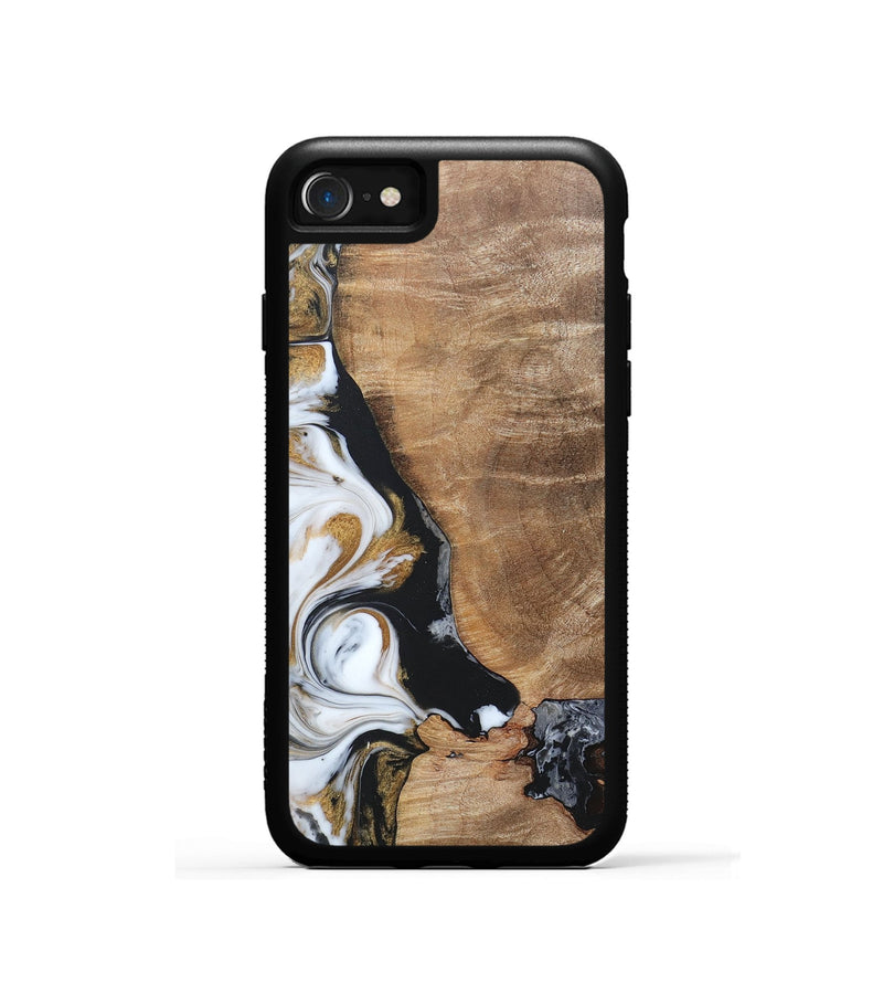 iPhone SE Wood+Resin Phone Case - Katharine (Black & White, 689833)
