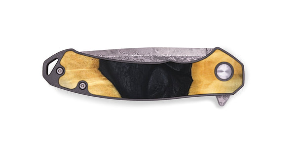 EDC Wood+Resin Pocket Knife - Jarod (Pure Black, 689917)