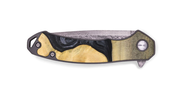 EDC Wood+Resin Pocket Knife - Cassie (Pure Black, 689947)