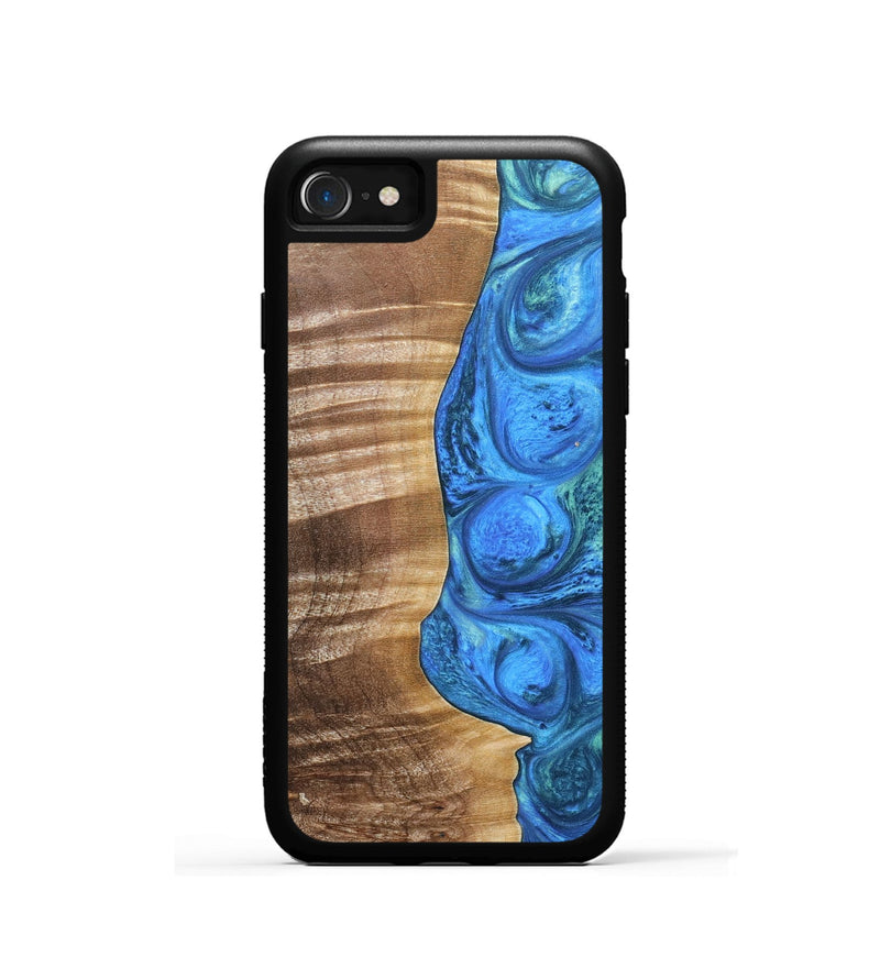 iPhone SE Wood+Resin Phone Case - Taylor (Blue, 690149)
