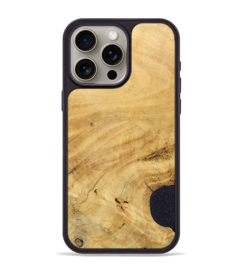 iPhone 15 Pro Max Wood+Resin Phone Case - Kristopher (Wood Burl, 690416)