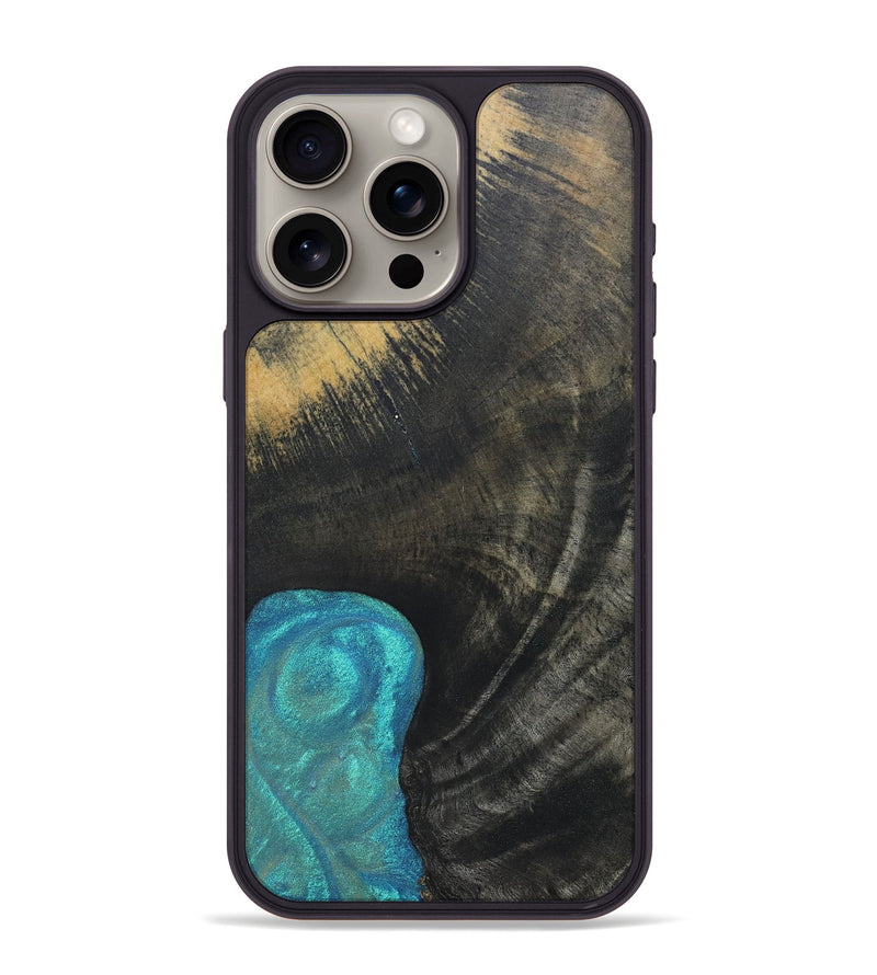 iPhone 15 Pro Max Wood+Resin Phone Case - Sonia (Wood Burl, 690429)
