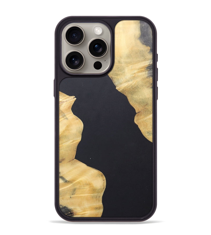 iPhone 15 Pro Max Wood+Resin Phone Case - Kadence (Pure Black, 690564)