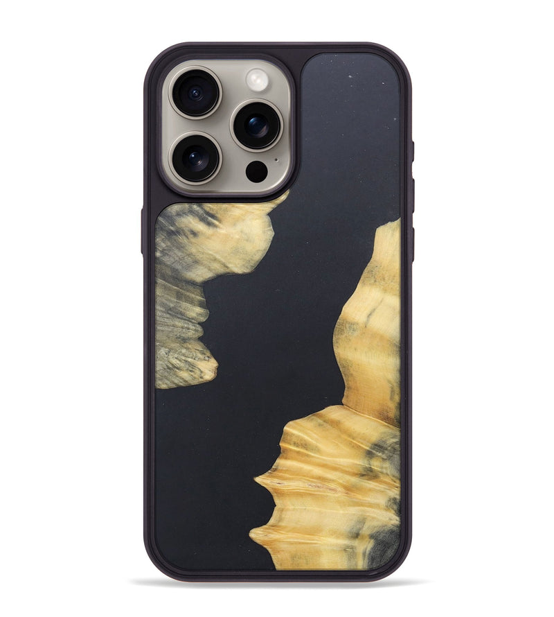 iPhone 15 Pro Max Wood+Resin Phone Case - Adelaide (Pure Black, 690568)