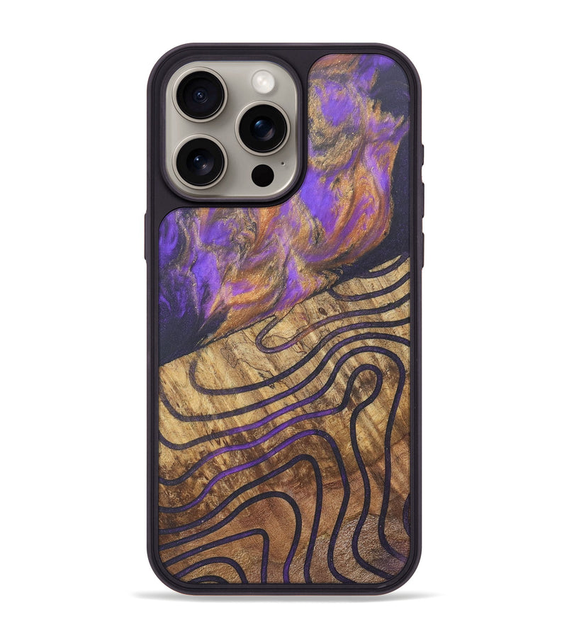 iPhone 15 Pro Max Wood+Resin Phone Case - Anderson (Pattern, 690575)