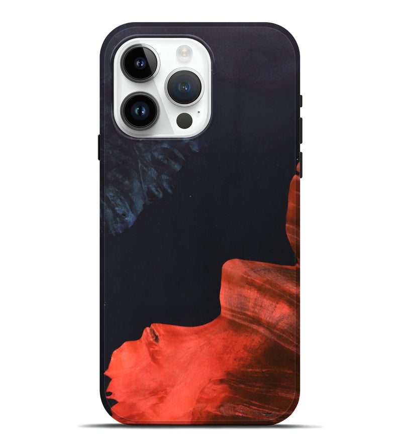 iPhone 15 Pro Max Wood+Resin Live Edge Phone Case - Lisa (Pure Black, 690737)