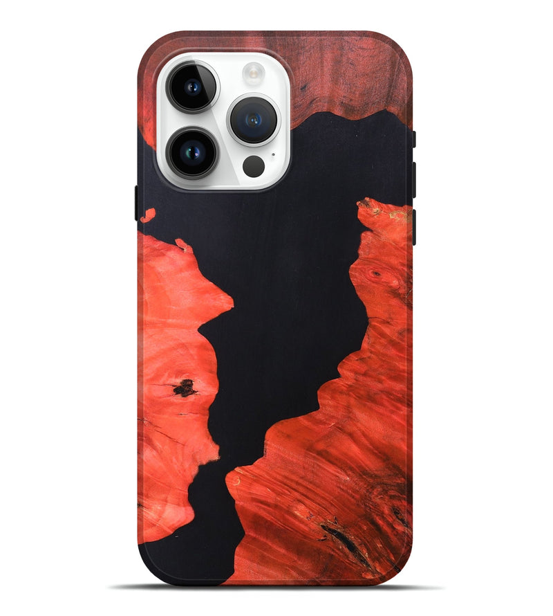 iPhone 15 Pro Max Wood+Resin Live Edge Phone Case - Alexander (Pure Black, 690738)