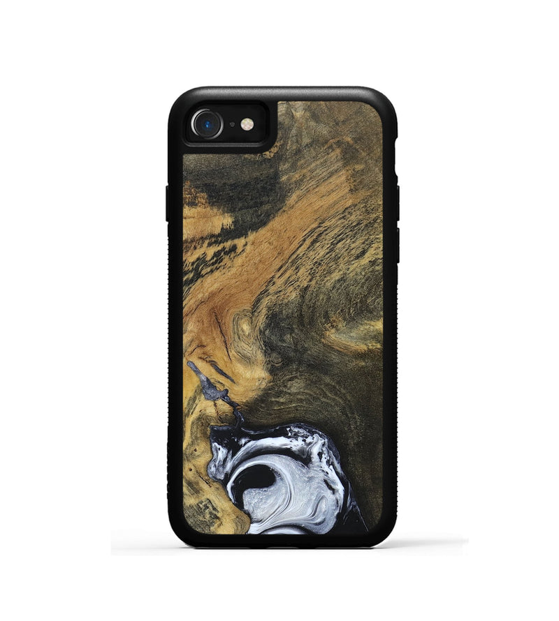 iPhone SE Wood+Resin Phone Case - Mason (Black & White, 690946)