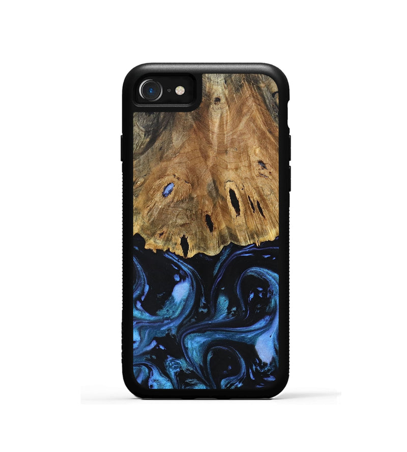 iPhone SE Wood+Resin Phone Case - Josue (Blue, 691242)