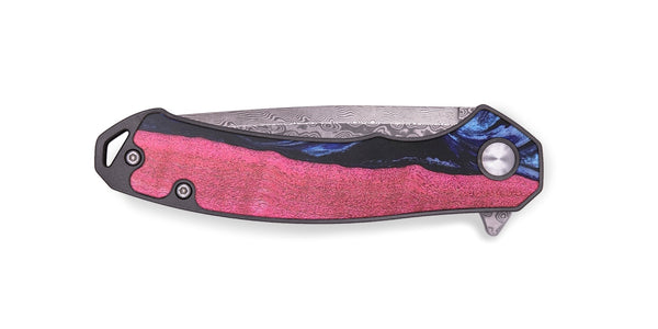 EDC Wood+Resin Pocket Knife - Roger (Blue, 691778)