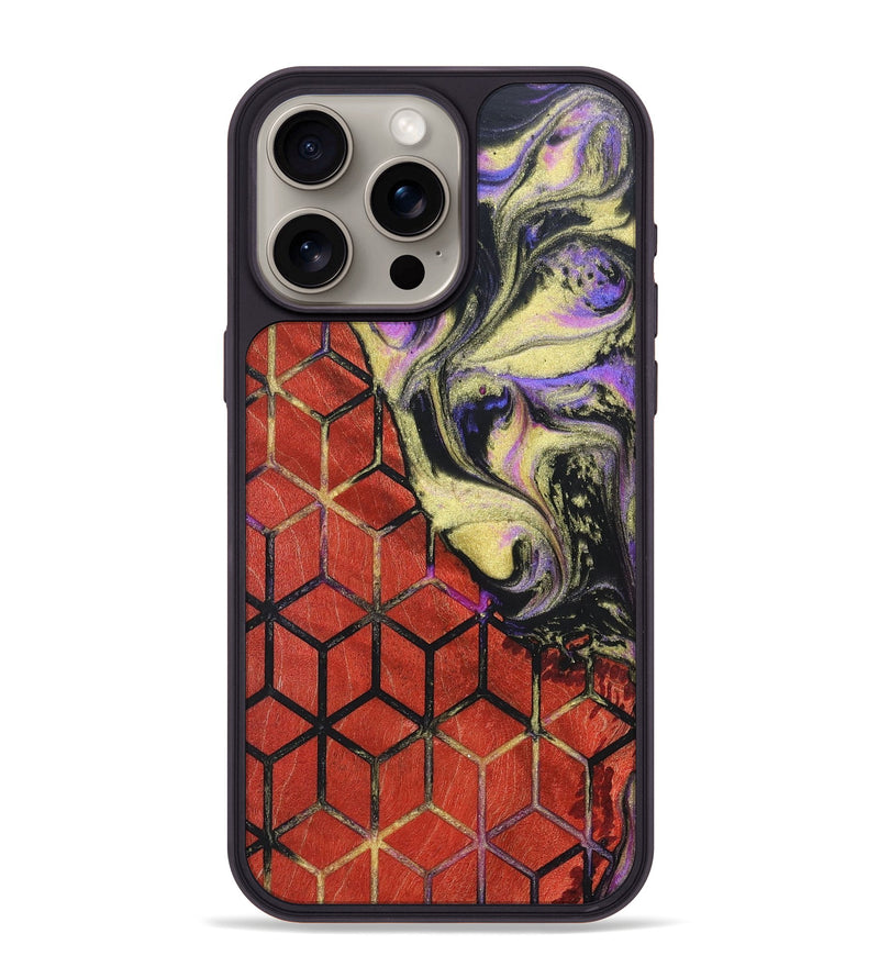iPhone 15 Pro Max Wood+Resin Phone Case - Eileen (Pattern, 691955)