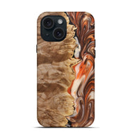 iPhone 15 Wood+Resin Live Edge Phone Case - Hilary (Red, 691999)