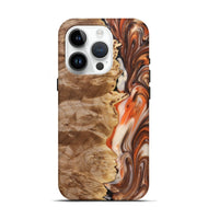 iPhone 15 Pro Wood+Resin Live Edge Phone Case - Hilary (Red, 691999)