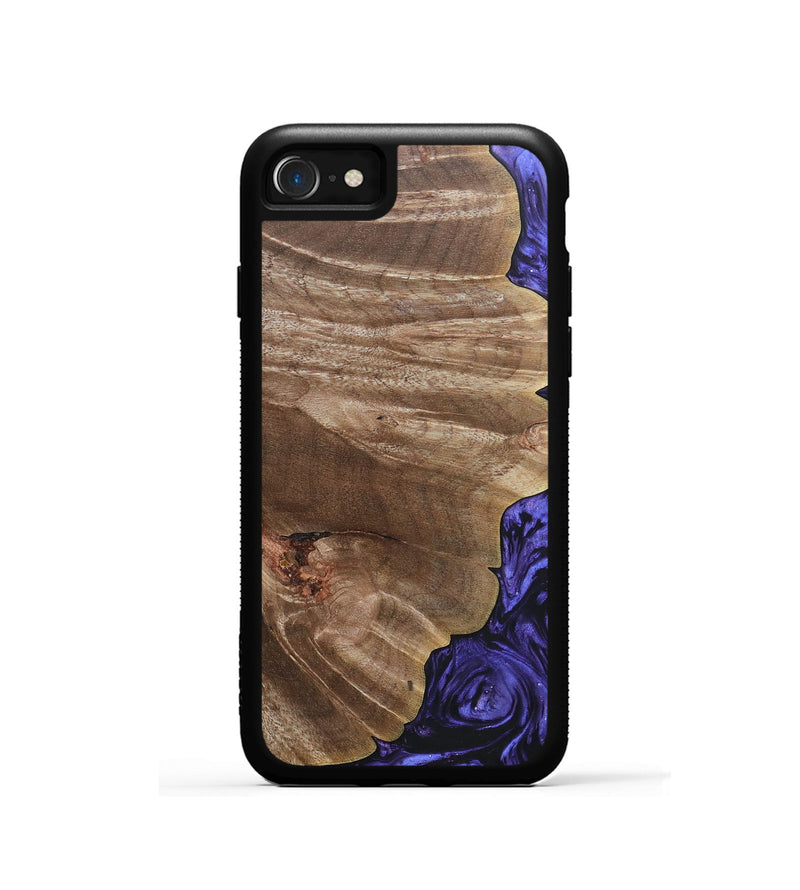 iPhone SE Wood+Resin Phone Case - Shaun (Purple, 692036)