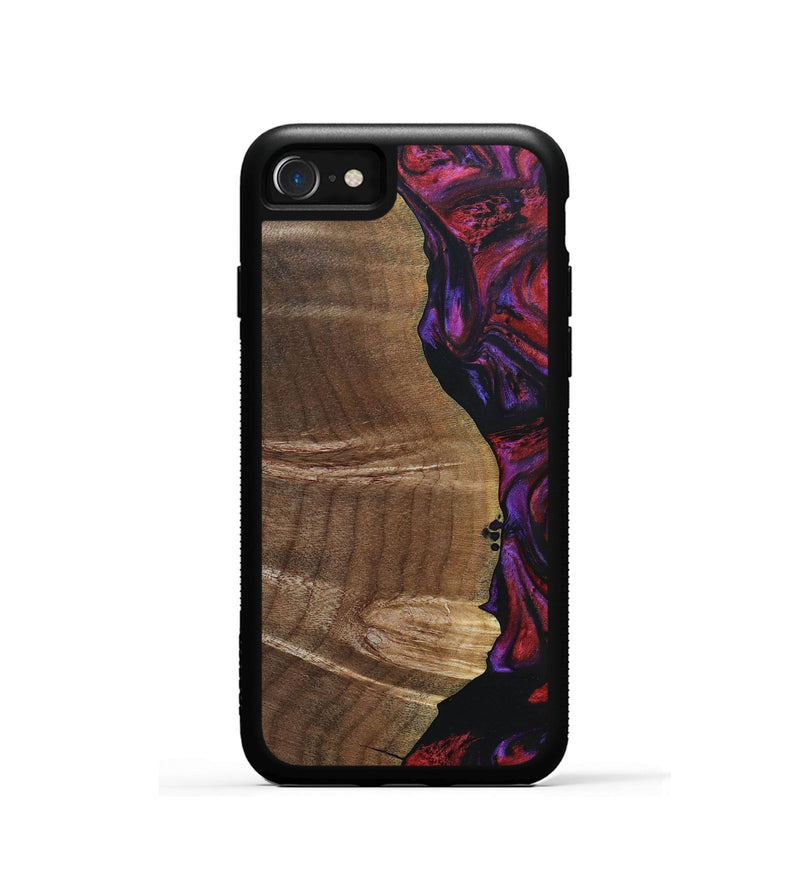 iPhone SE Wood+Resin Phone Case - Dena (Red, 692049)