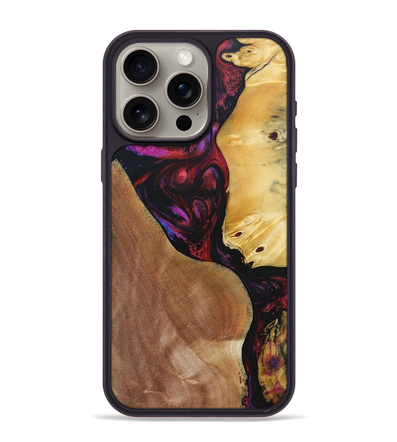iPhone 15 Pro Max Wood+Resin Phone Case - Celeste (Mosaic, 692085)