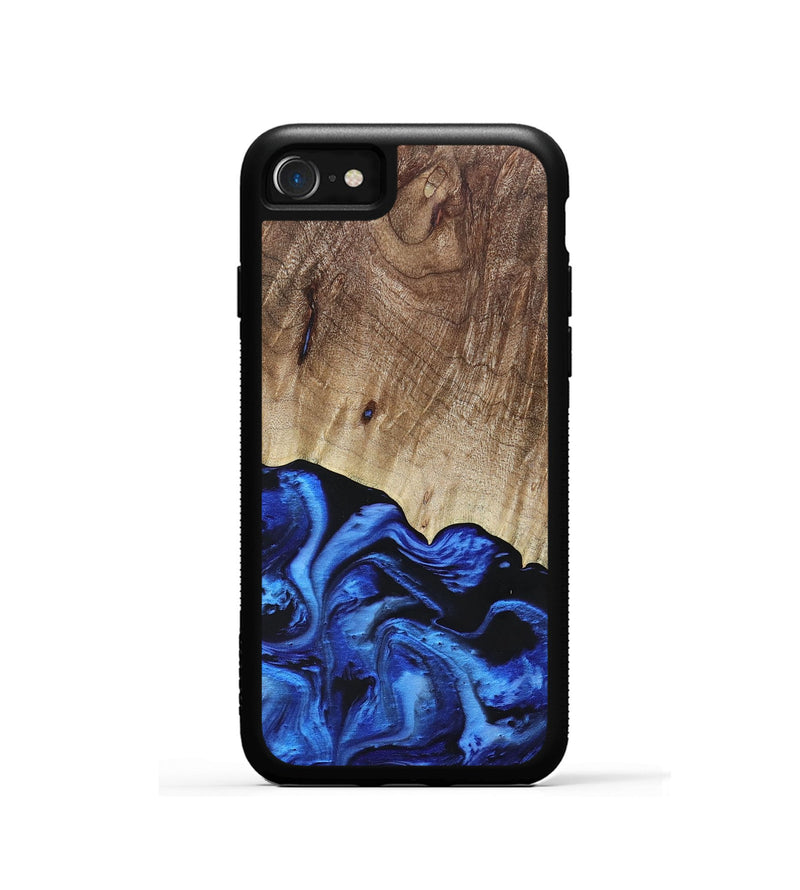 iPhone SE Wood+Resin Phone Case - Tasha (Blue, 692113)