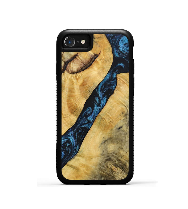 iPhone SE Wood+Resin Phone Case - Frederick (Blue, 692151)