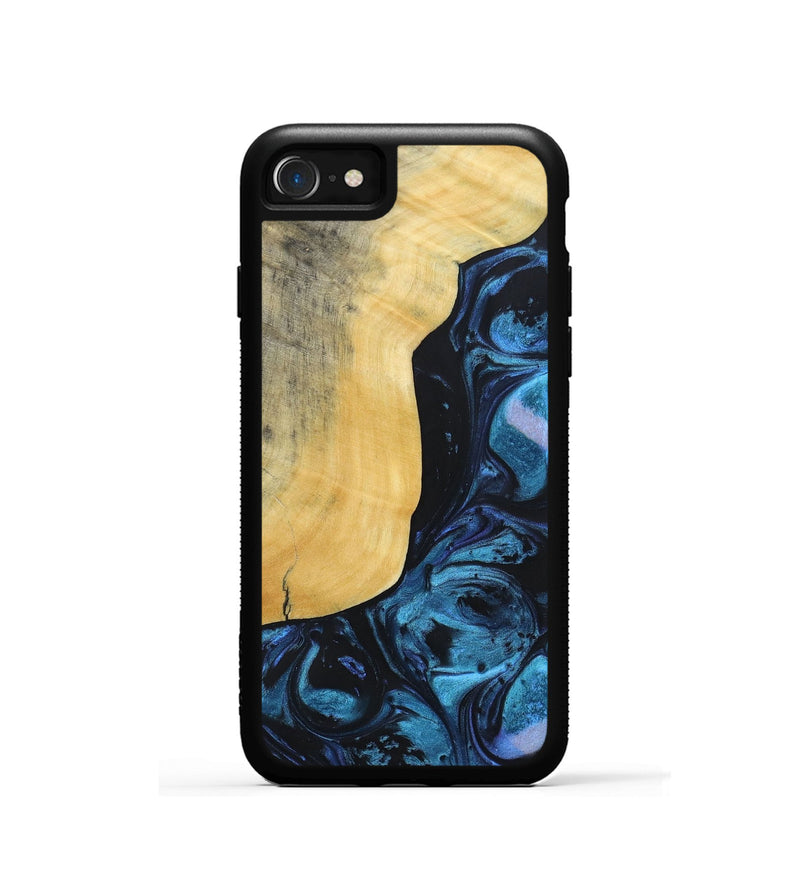 iPhone SE Wood+Resin Phone Case - Jaiden (Blue, 692153)