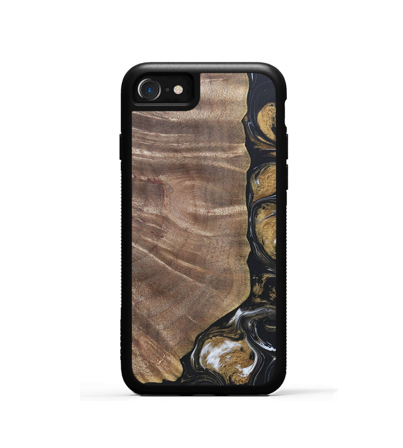iPhone SE Wood+Resin Phone Case - Nicholas (Black & White, 692374)