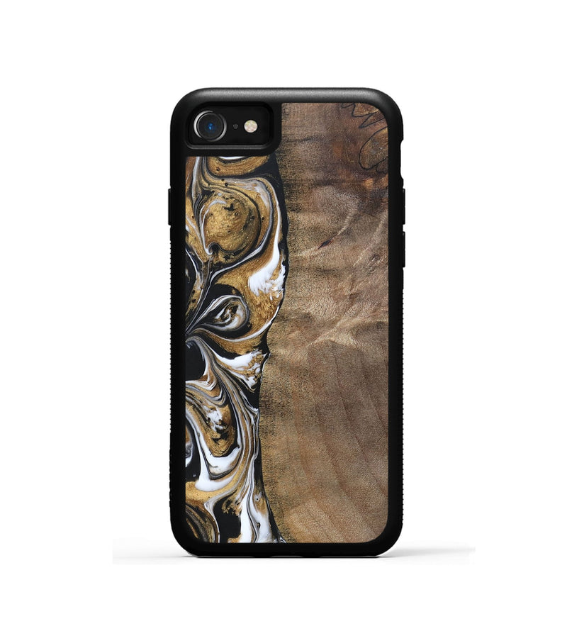 iPhone SE Wood+Resin Phone Case - Antoine (Black & White, 692379)