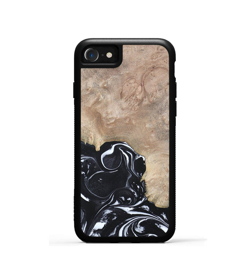 iPhone SE Wood+Resin Phone Case - Aria (Black & White, 692388)