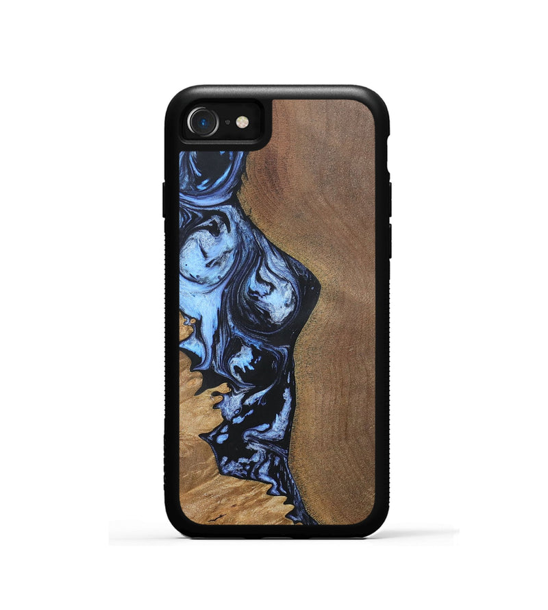 iPhone SE Wood+Resin Phone Case - Sheena (Blue, 692418)
