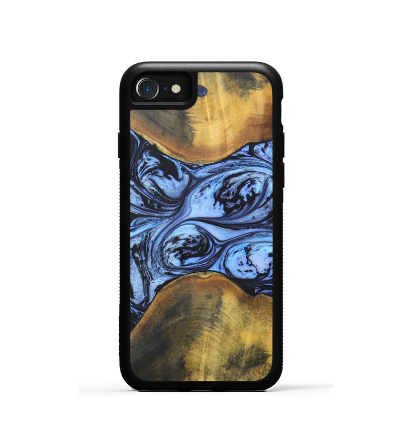 iPhone SE Wood+Resin Phone Case - Addie (Blue, 692419)