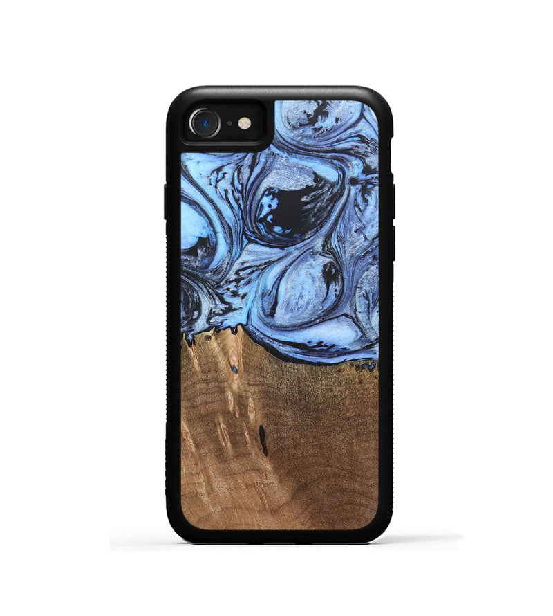 iPhone SE Wood+Resin Phone Case - Terence (Blue, 692425)