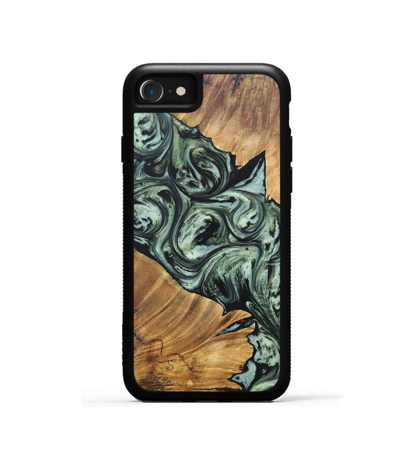 iPhone SE Wood+Resin Phone Case - Donnie (Green, 692449)