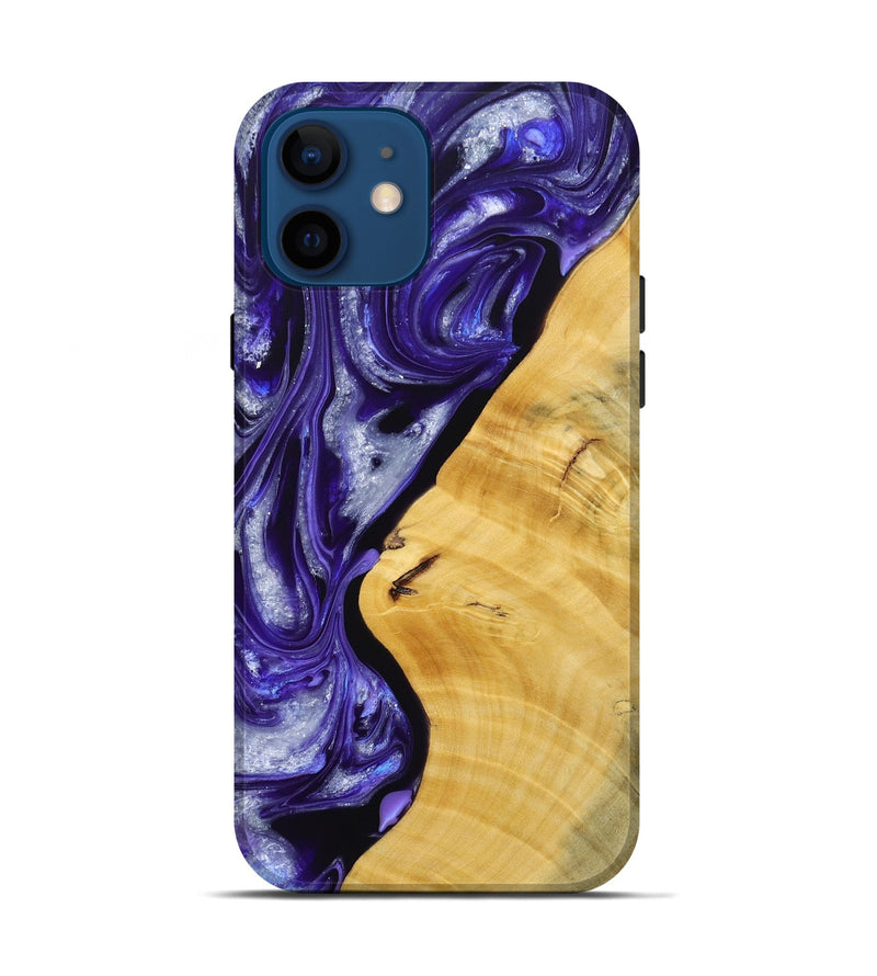 iPhone 12 Wood+Resin Live Edge Phone Case - Emerson (Purple, 692533)