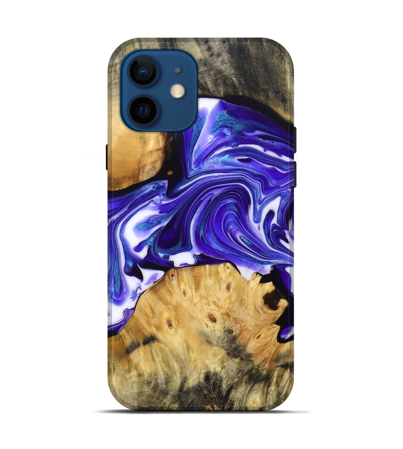 iPhone 12 Wood+Resin Live Edge Phone Case - Edwin (Purple, 692534)