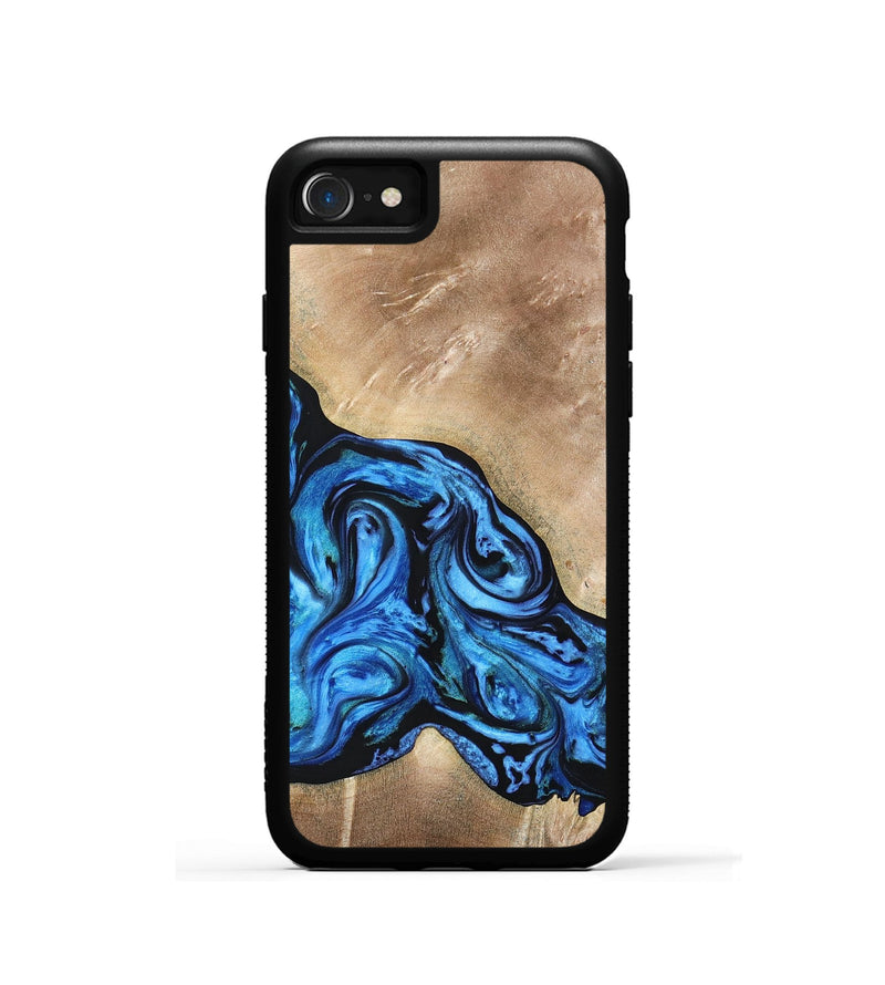 iPhone SE Wood+Resin Phone Case - Jazmine (Blue, 692798)