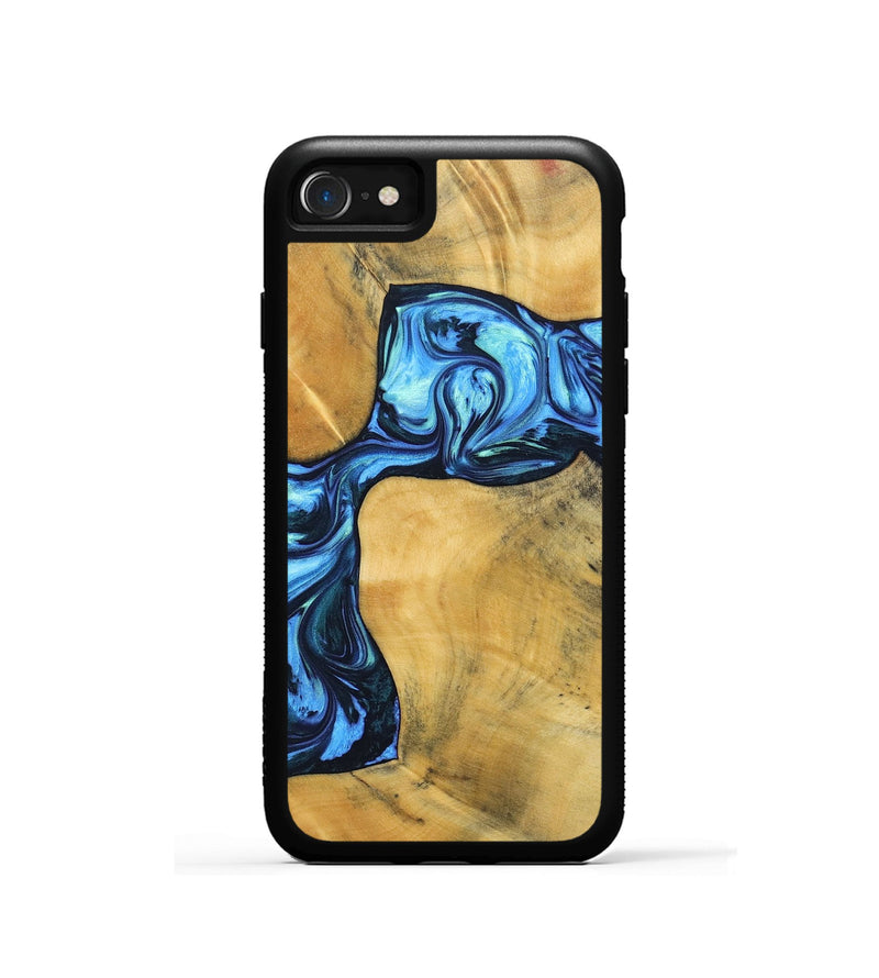 iPhone SE Wood+Resin Phone Case - Delaney (Blue, 692806)