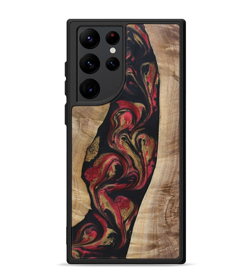Galaxy S22 Ultra Wood+Resin Phone Case - Arthur (Red, 692942)