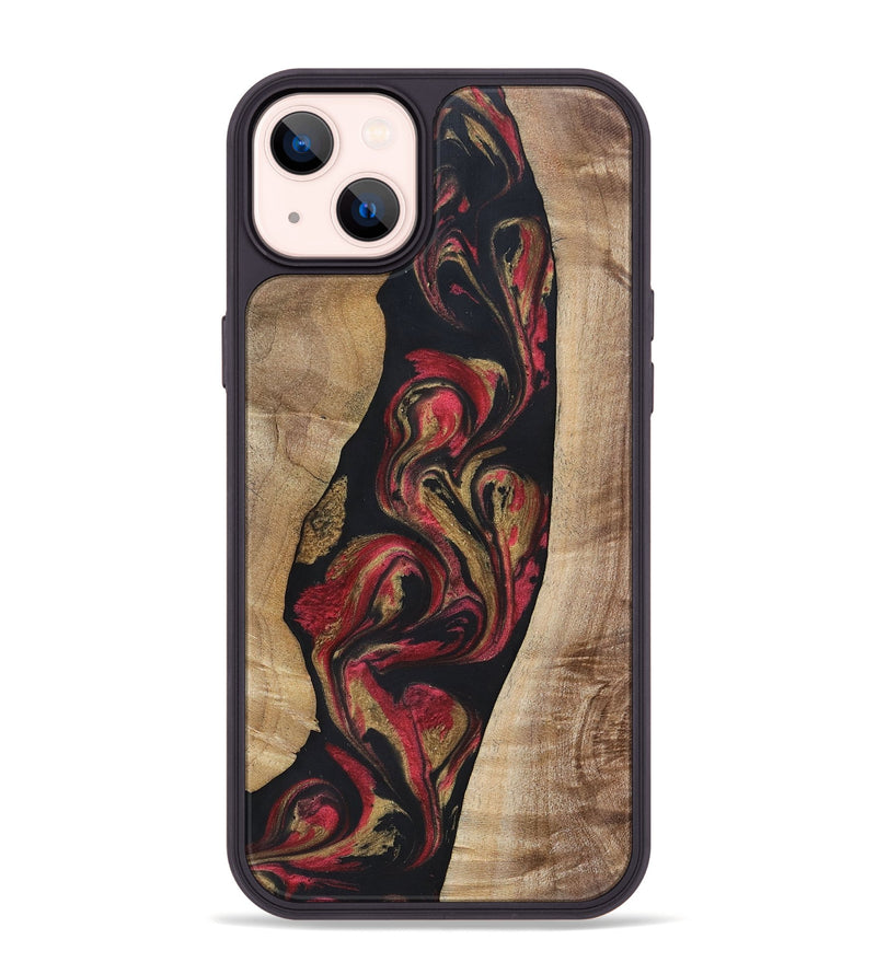 iPhone 14 Plus Wood+Resin Phone Case - Arthur (Red, 692942)