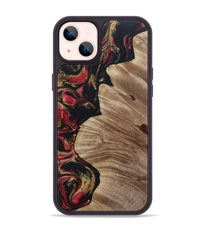 iPhone 14 Plus Wood+Resin Phone Case - Audrina (Red, 692944)