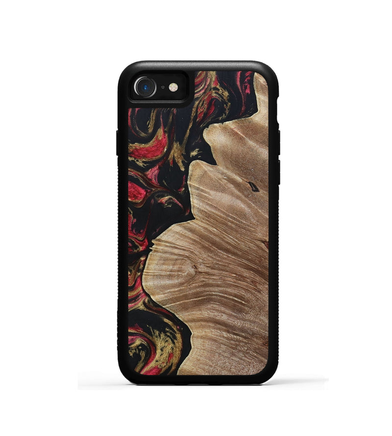 iPhone SE Wood+Resin Phone Case - Audrina (Red, 692944)