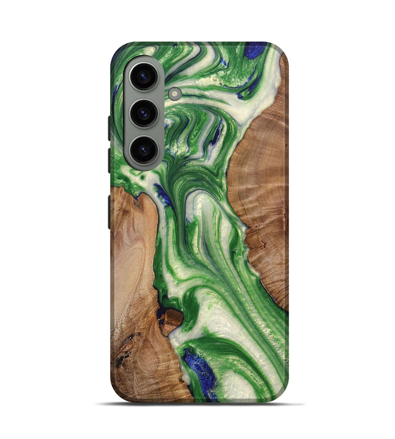 Galaxy S24 Wood+Resin Live Edge Phone Case - Isaiah (Green, 693573)