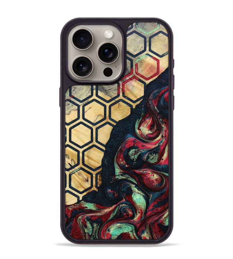 iPhone 15 Pro Max Wood+Resin Phone Case - Darlene (Pattern, 693679)