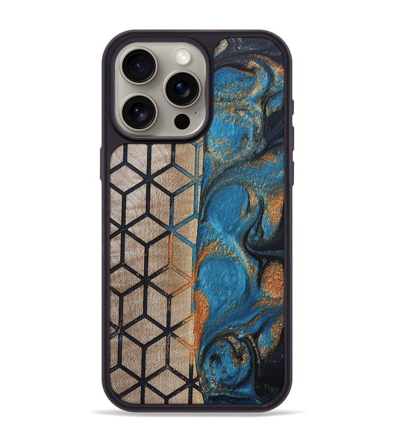 iPhone 15 Pro Max Wood+Resin Phone Case - Jennie (Pattern, 693695)