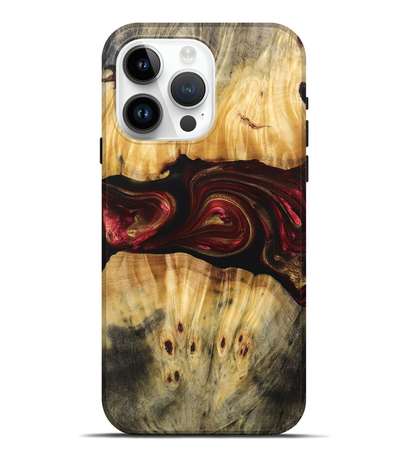 iPhone 15 Pro Max Wood+Resin Live Edge Phone Case - Bryce (Red, 693995)