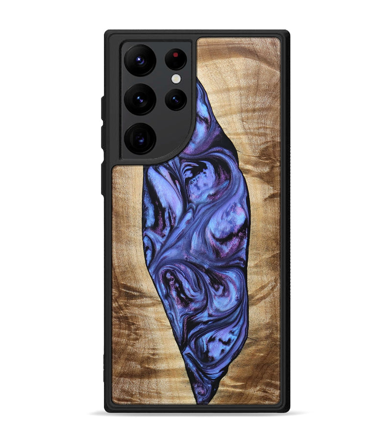 Galaxy S22 Ultra Wood+Resin Phone Case - Tammie (Purple, 694107)