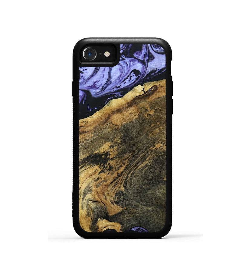 iPhone SE Wood+Resin Phone Case - Bette (Purple, 694110)